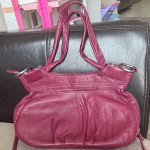 HOBO Fuchsia Leather Shoulder Tote